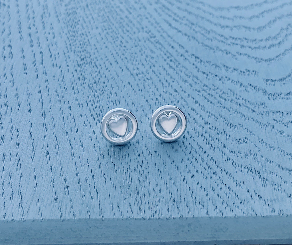 Italian chapel heart stud earrings