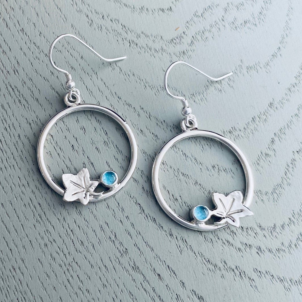 Autumn Leaves and Winter Frost Drop Loop Earrings