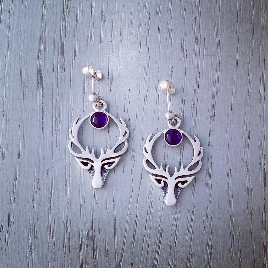 Highland Stag Drop Earrings