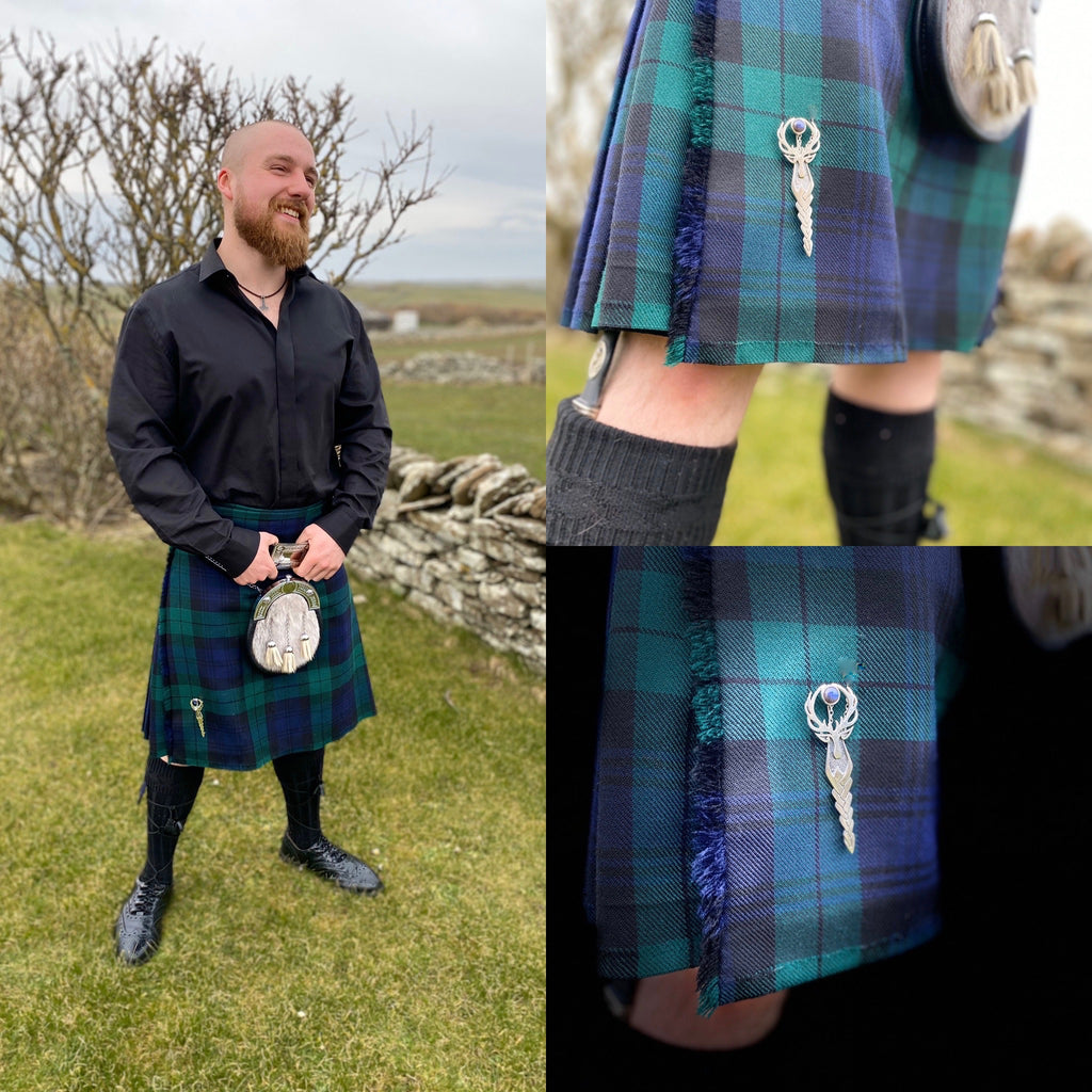 Highland Stag Kilt Pin on kilt