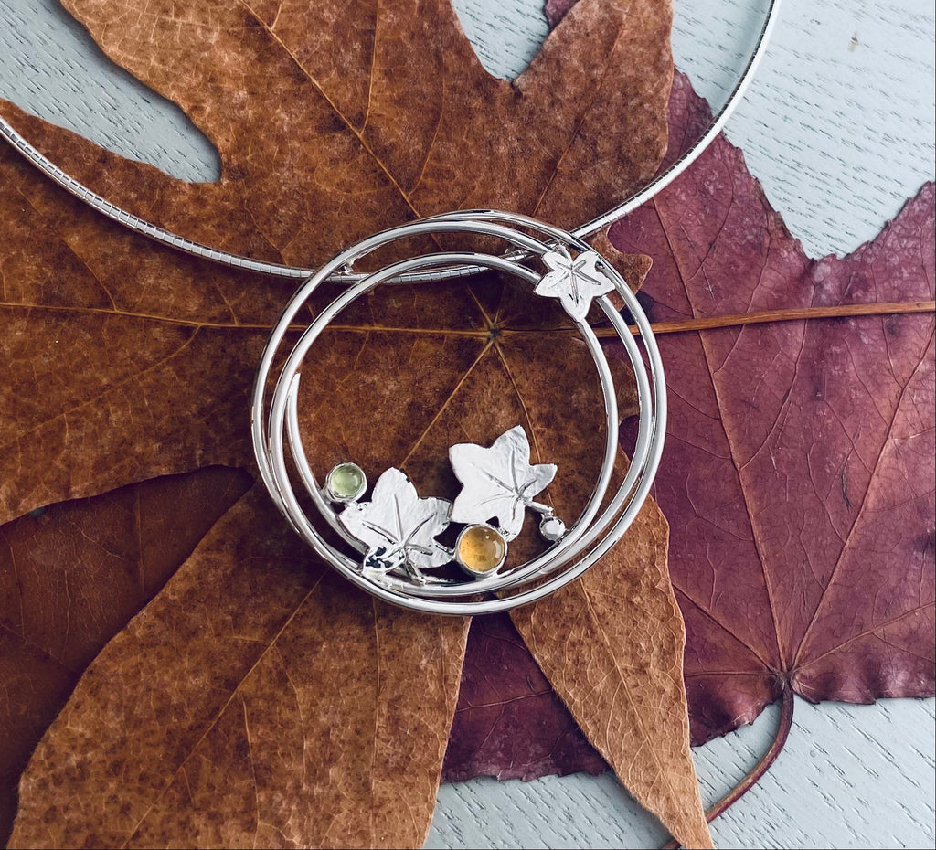 Autumn Leaves and Winter Frost Large Pendant