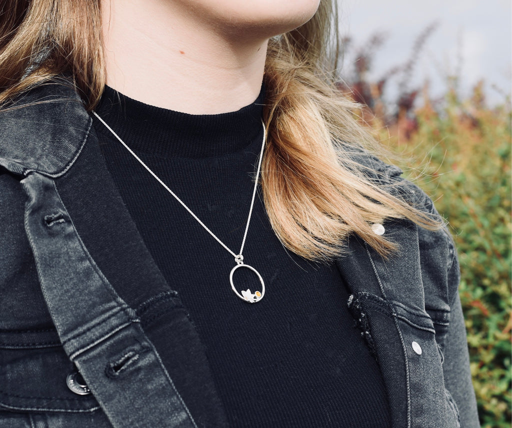 Autumn Leaves and Winter Frost Single Loop Pendant