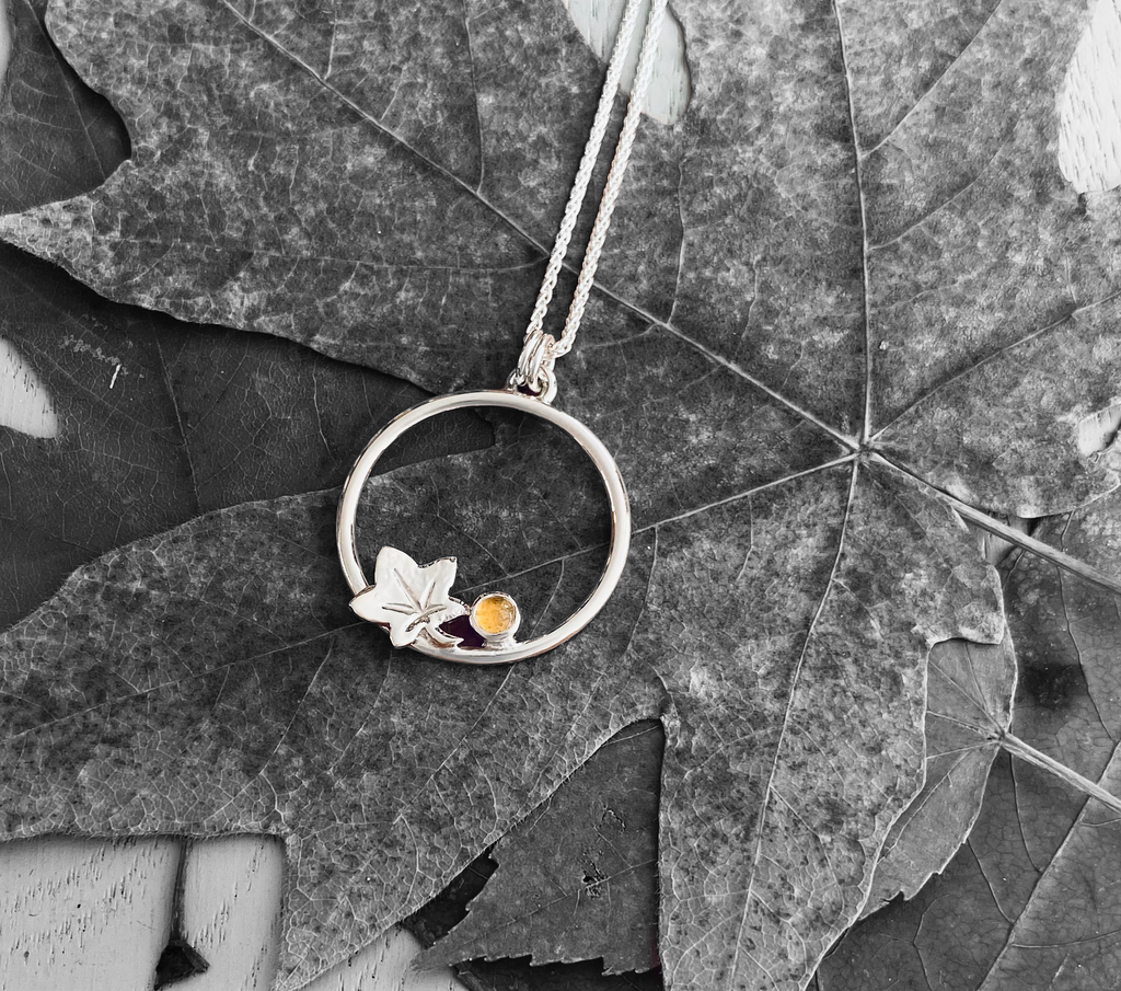 Autumn Leaves and Winter Frost Single Loop Pendant