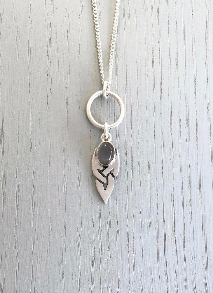Celtic Small Pendant with black moonstone