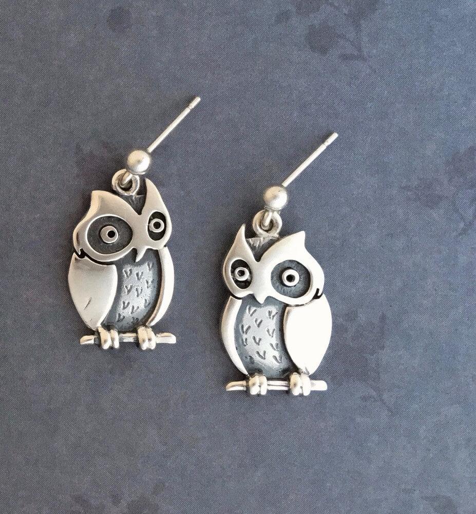 Owl Drop Earrings
